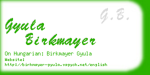 gyula birkmayer business card